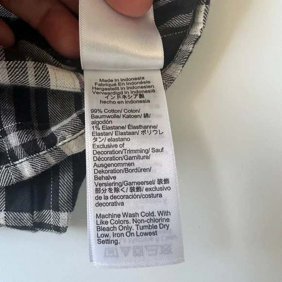 J.Crew Monochrome Plaid Button-Up Shirt size XXS - Picture 9 of 13